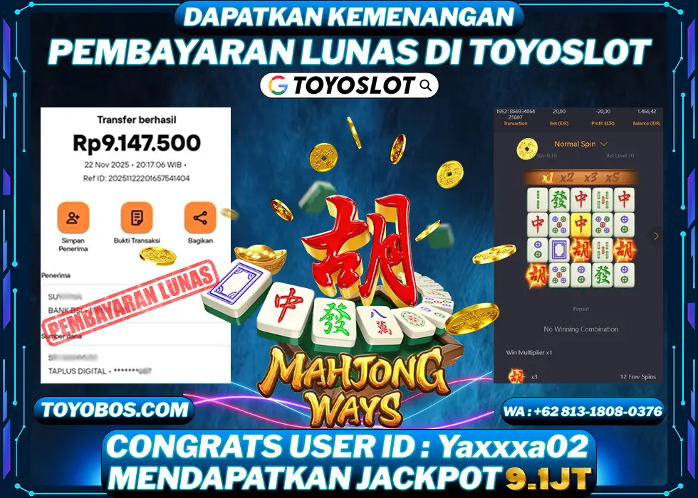 BUKTI KEMENANGAN Mahjong ways Rp9,150,000- LUNAS